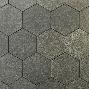 Ash Black Granite Hexagonal
