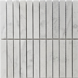 Carrara Honed Stack Mosaics 15x98mm