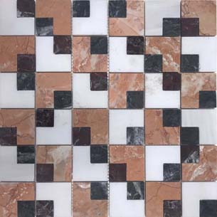 Mixed Marble Checkerboard Mosaics