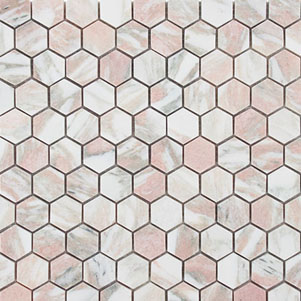 Strawberry Creme 25mm Hexagon Mosaics