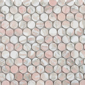 Strawberry Creme 23mm Pennyround Mosaics