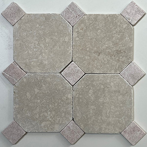 Botticino Octagon & Ice Pink Square