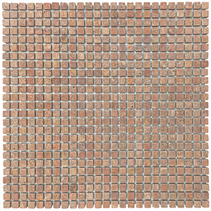 Mini Square Red Travertine Mosaics