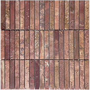 Red Travertine Honed Stack Mosaics